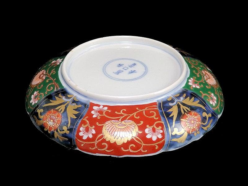 古伊万里　金襴手　雲龍に花の図　６寸皿　D520AS-CAr