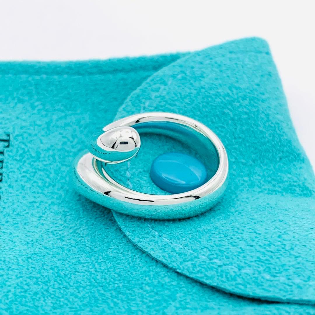 新品仕上げ 極美品 ティファニー エロンゲイテッド ティアドロップリング 9号