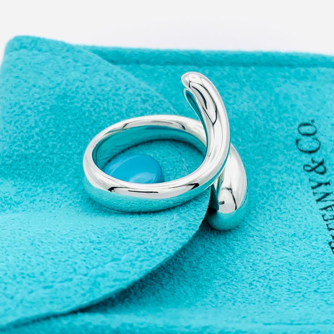 新品仕上げ 極美品 ティファニー エロンゲイテッド ティアドロップリング 9号