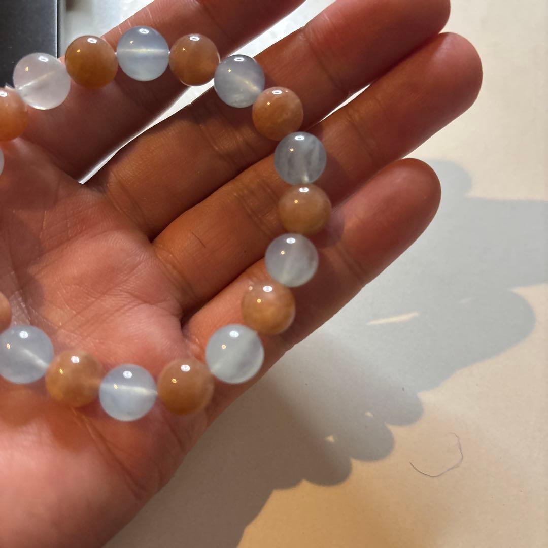 アクアマリンとオレンジムーンストーン！かわいい！