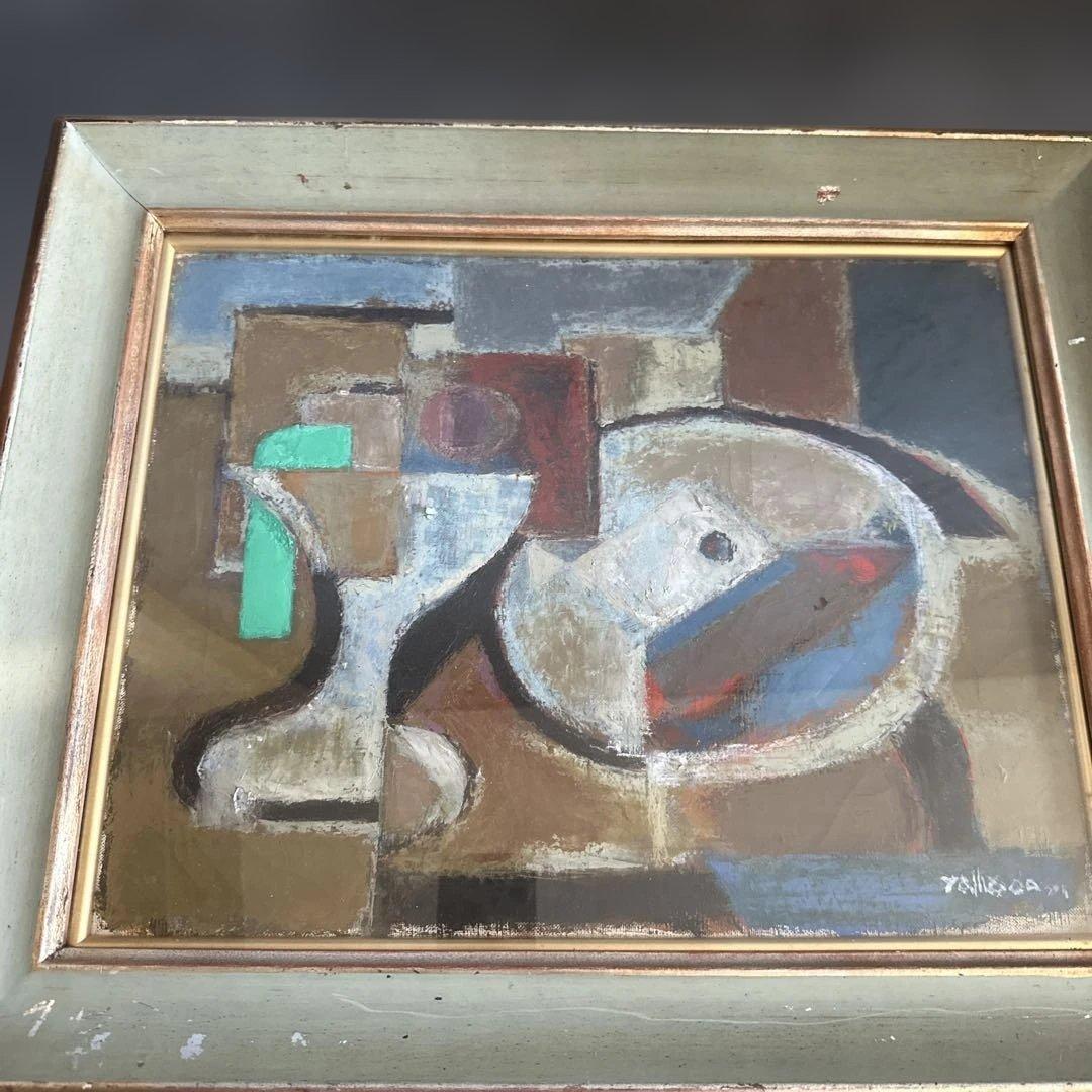 お値下げ❣️ヴィンテージ　抽象画 油彩画 Yamamoto