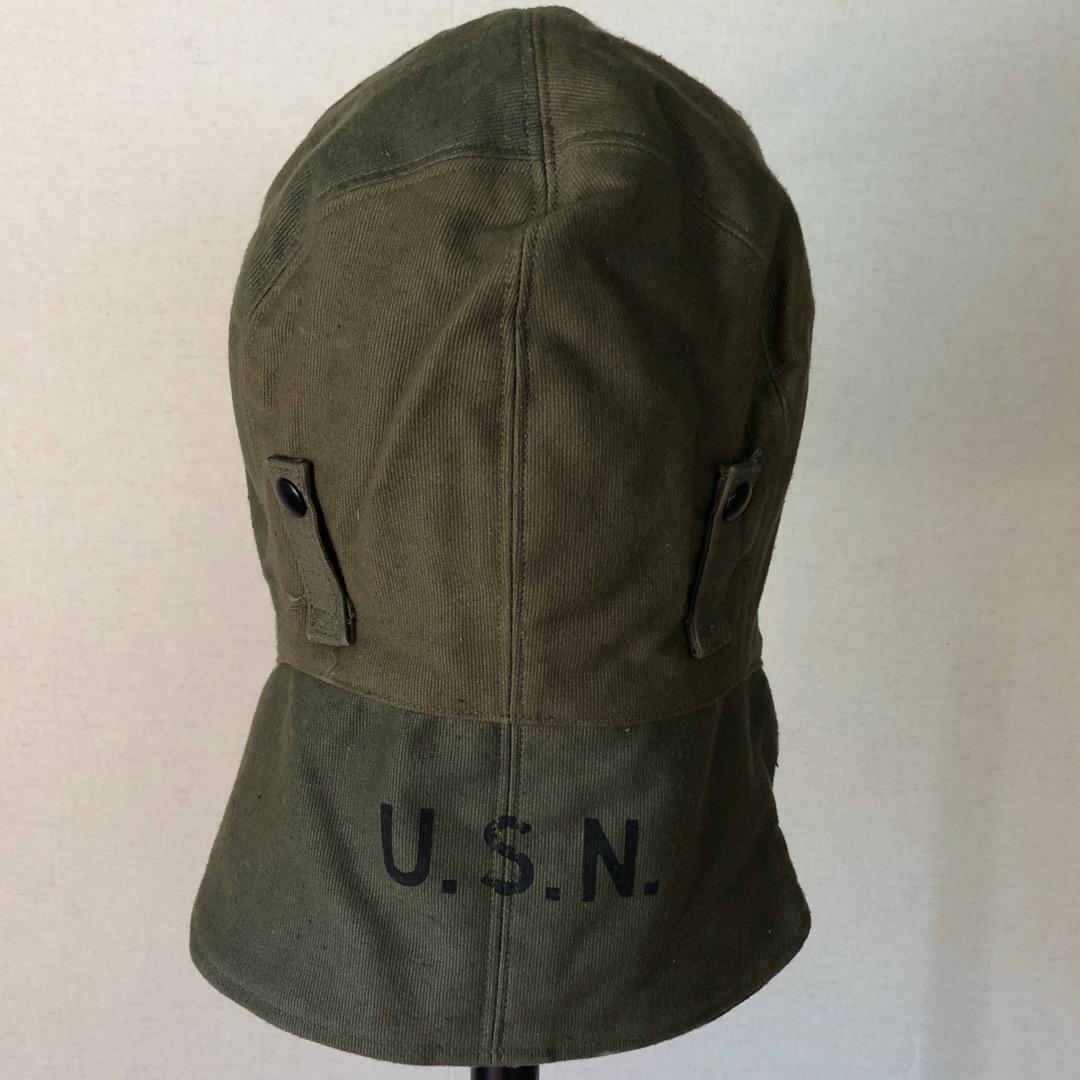 希少 1940s vintage 米軍 実物 USN デッキキャップ G