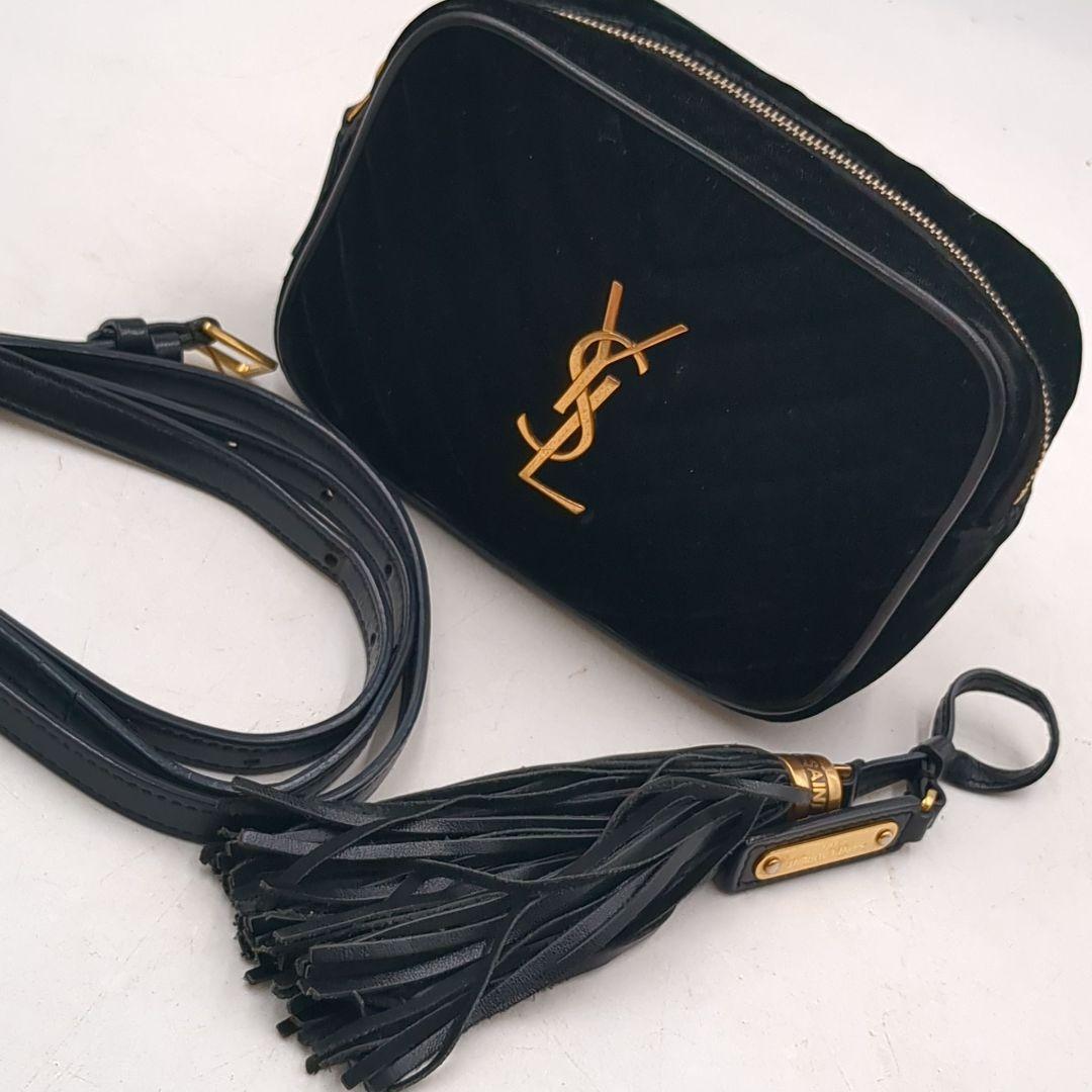 ★極美品 サンローラン ルー ショルダー ベルトバッグ キルティング ベルベット