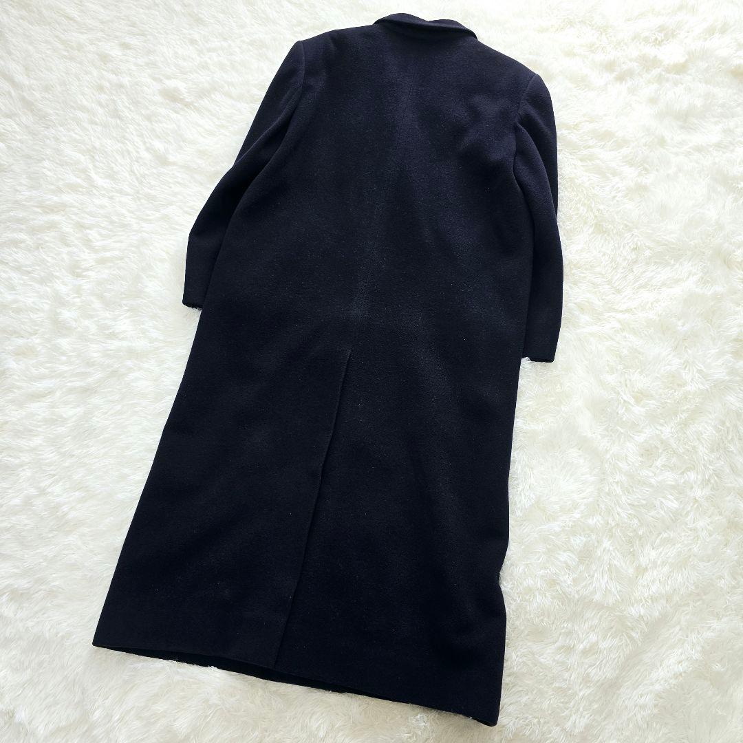 美品✨バーバリーズ 金ボタン カシミヤ ダブル チェスターコート ネイビー L