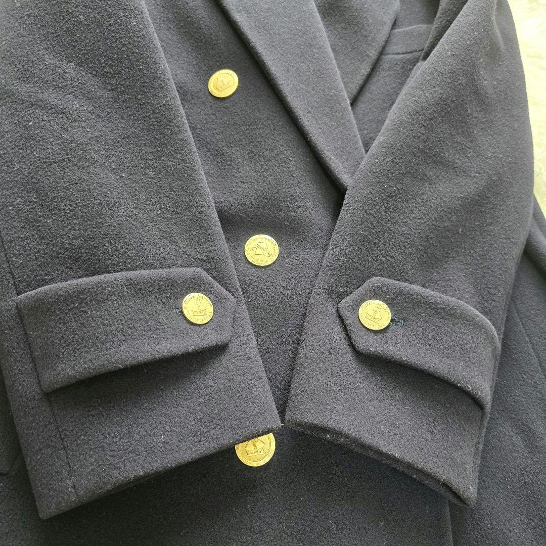 美品✨バーバリーズ 金ボタン カシミヤ ダブル チェスターコート ネイビー L