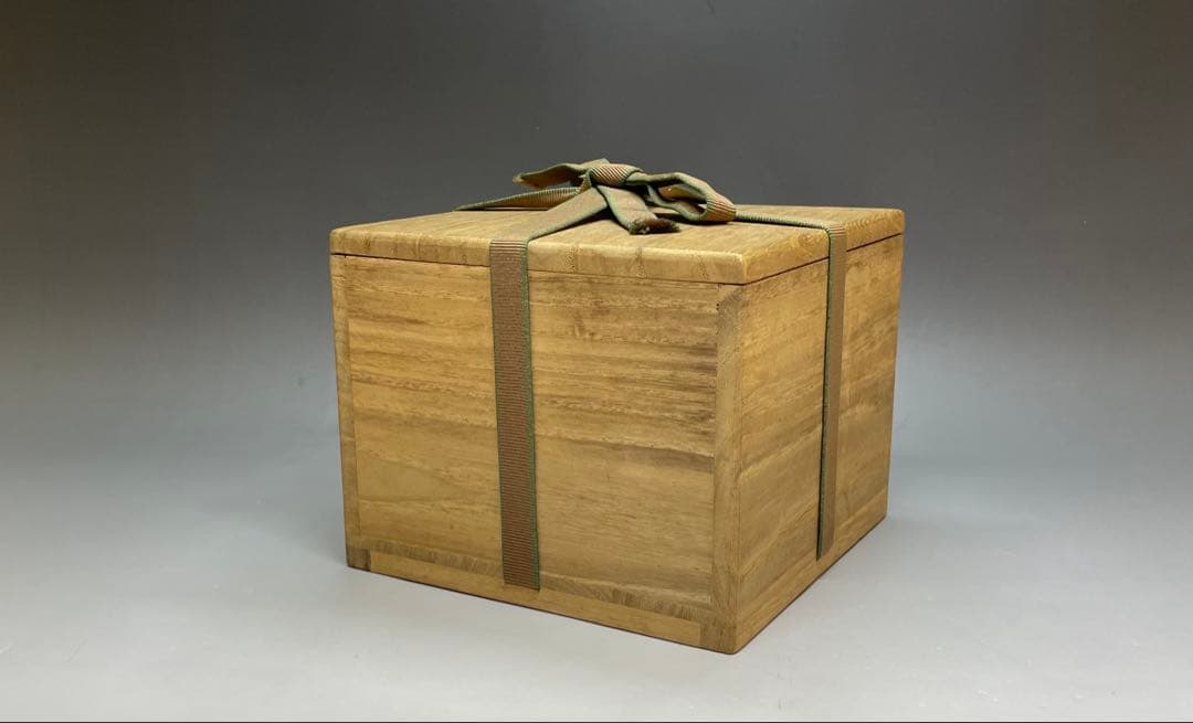 佐久間勝山　淡々斎書付　松古窯　彫三島　茶碗　万古焼　四方桟共箱　M91