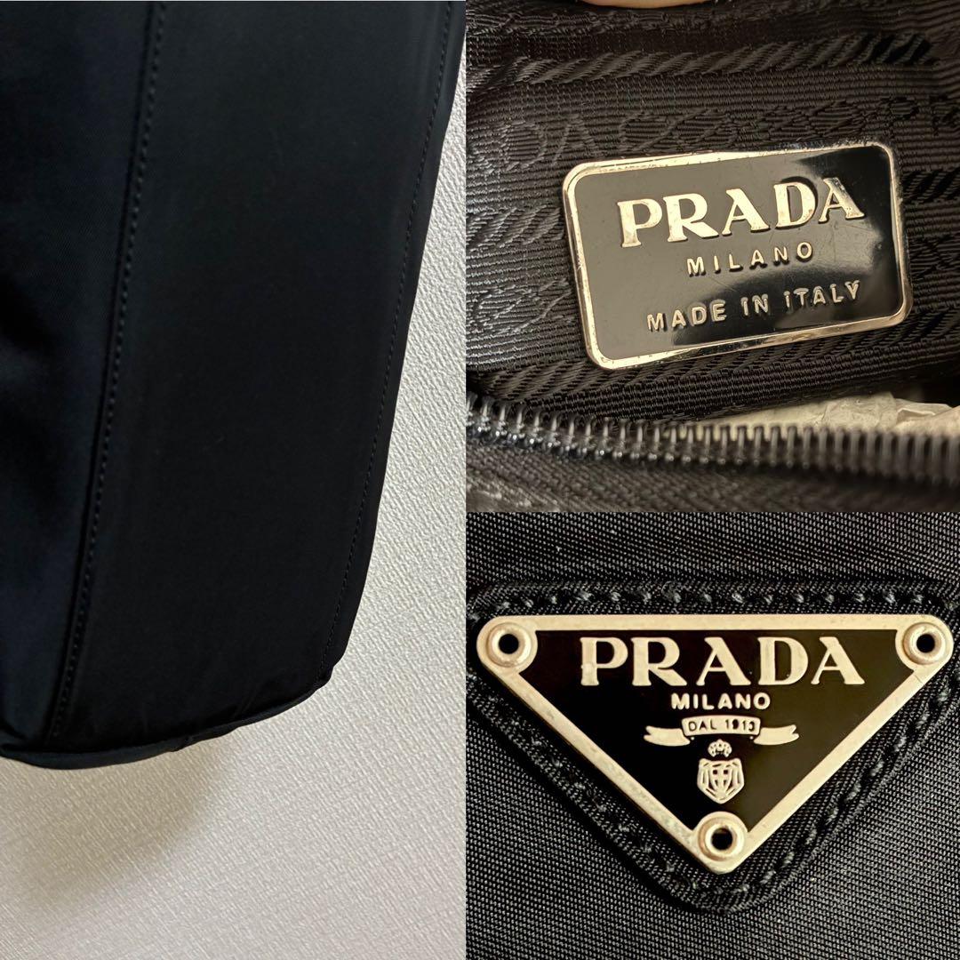 本物 ブランドカード有 黒 PRADA プラダ ナイロンバッグ