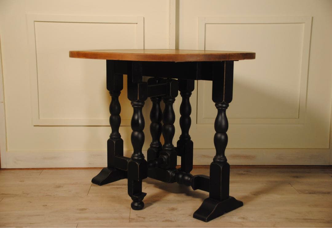 アンティークテーブル　ゲートレッグ　ドロップリーフ　オーク材　サイドテーブル