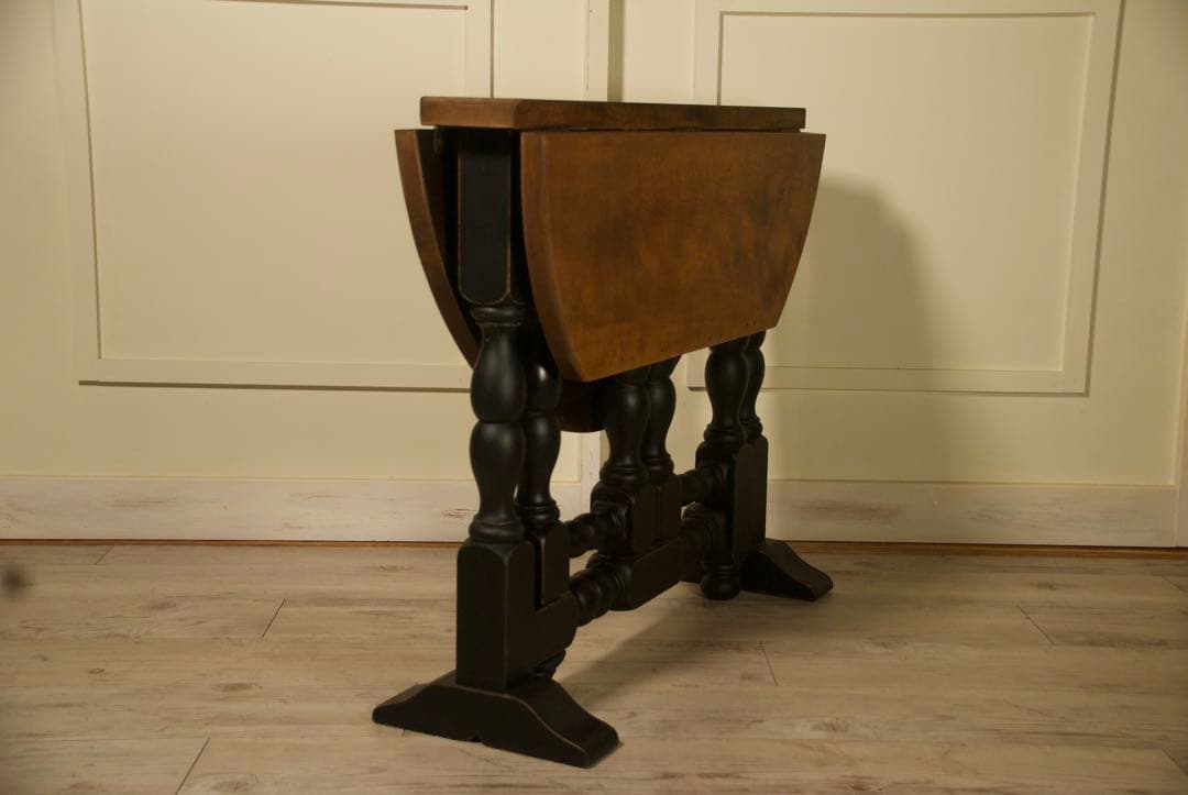 アンティークテーブル　ゲートレッグ　ドロップリーフ　オーク材　サイドテーブル