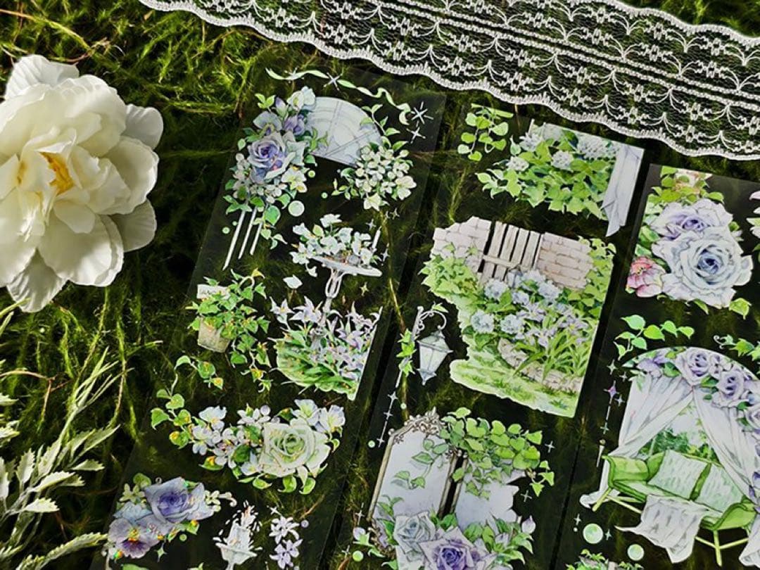 新七天《夏莉花园》海外マスキングテープ　マステ 【2570】