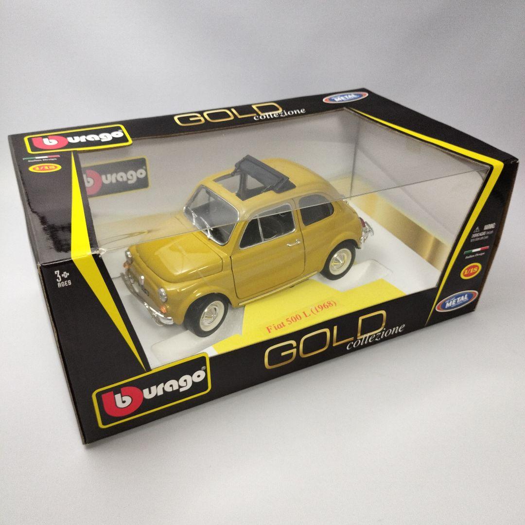 未開封　burago Fiat 500L (1968) 1/18 GOLD