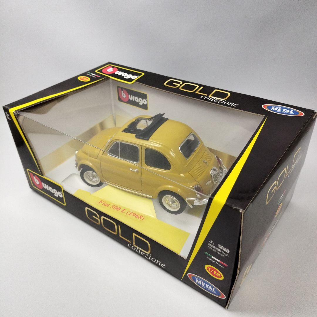 未開封　burago Fiat 500L (1968) 1/18 GOLD