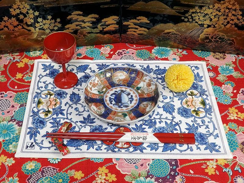 古伊万里　金襴手　富士に梅　笹に柘榴の図　４寸皿　５客　上手　145AS-CBh