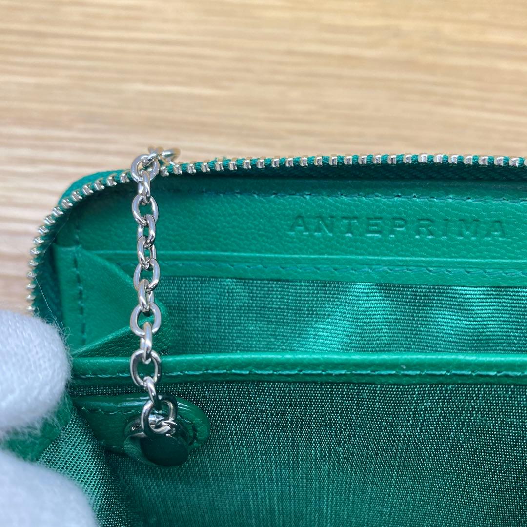 【美品】アンテプリマ ディアマンテ ケース グリーン　緑　 小銭入れ