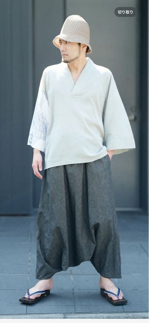 SOU・SOU 今季 一回着　ソウソウ　伊勢木綿 麻混 富士2.0／消炭色