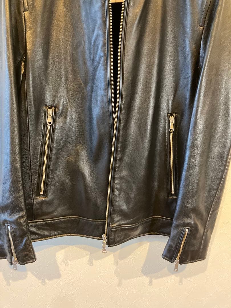 新品　TETE HOMME シープレザーシングルライダースジャケット