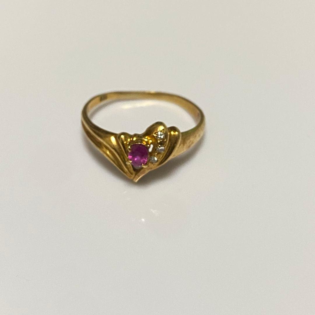 k18 2g ルビー石次リング　歪みあり