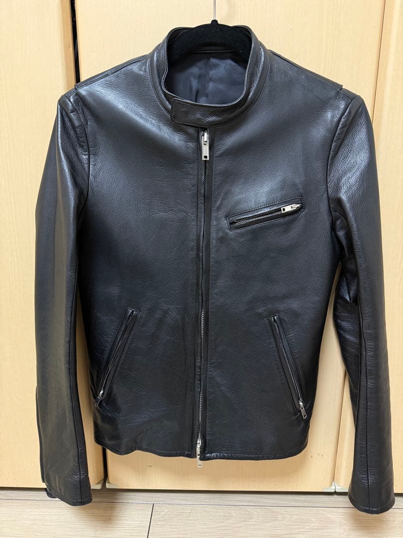 LITHIUM HOMME レザー シングル ライダース ジャケット 44