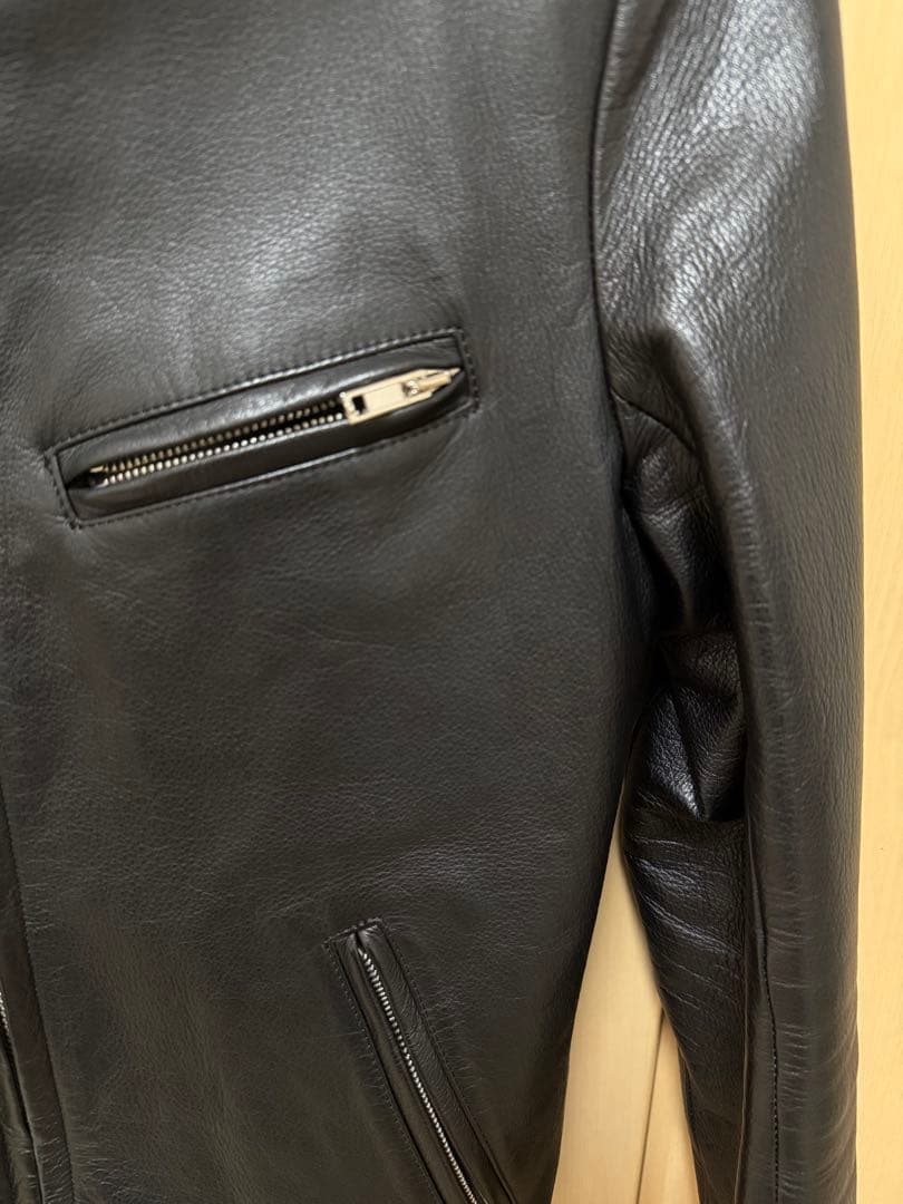 LITHIUM HOMME レザー シングル ライダース ジャケット 44