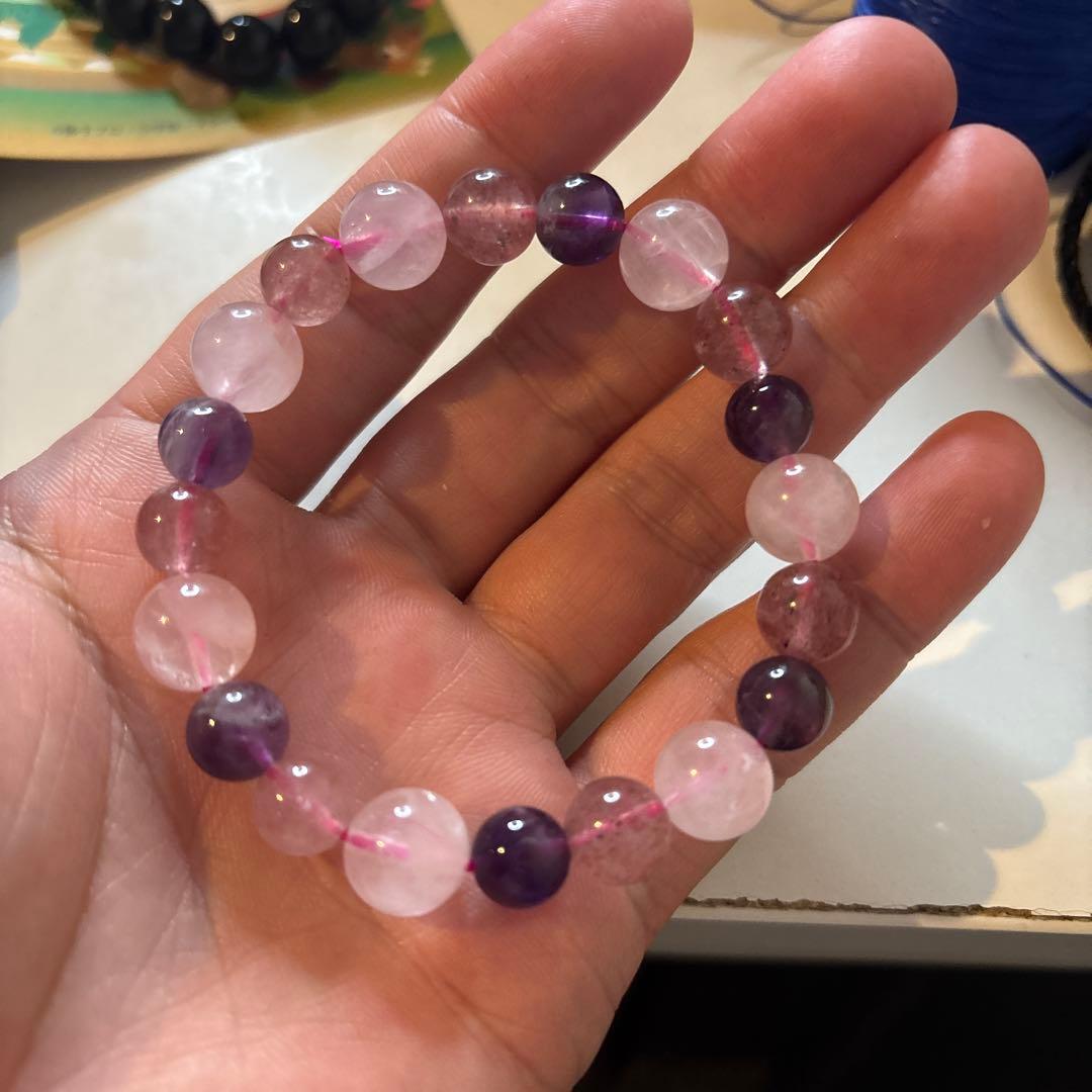 アメジスト、ローズクオーツ、ストロベリークオーツでスーパーセブンたんみたいなの！
