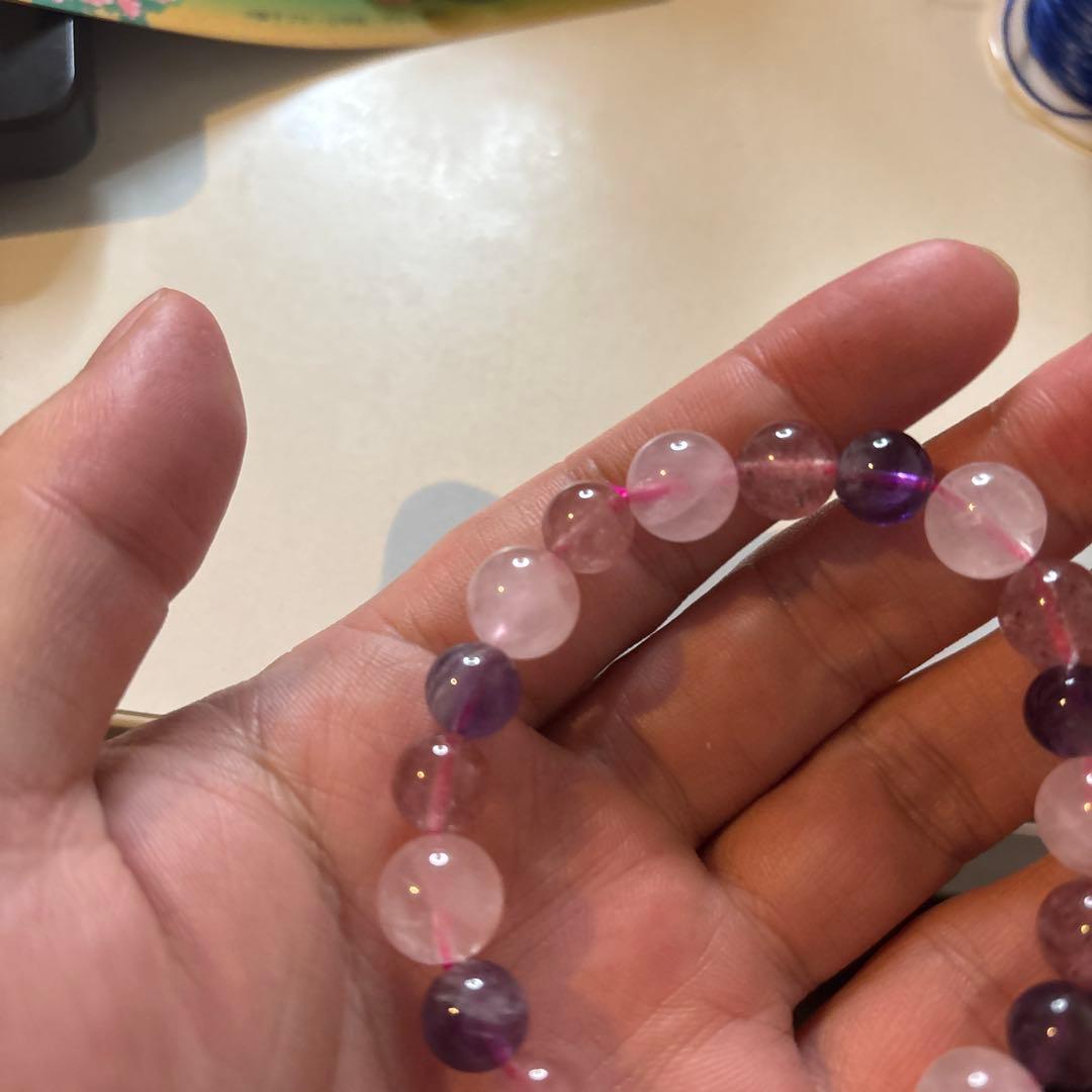 アメジスト、ローズクオーツ、ストロベリークオーツでスーパーセブンたんみたいなの！