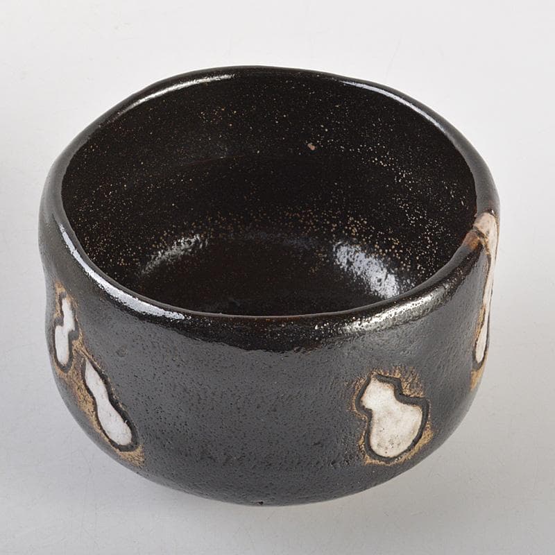 茶道具　木津喜楽造　六瓢文　黒楽茶碗　前大徳　柳生紹尚書付　共箱　V　6561