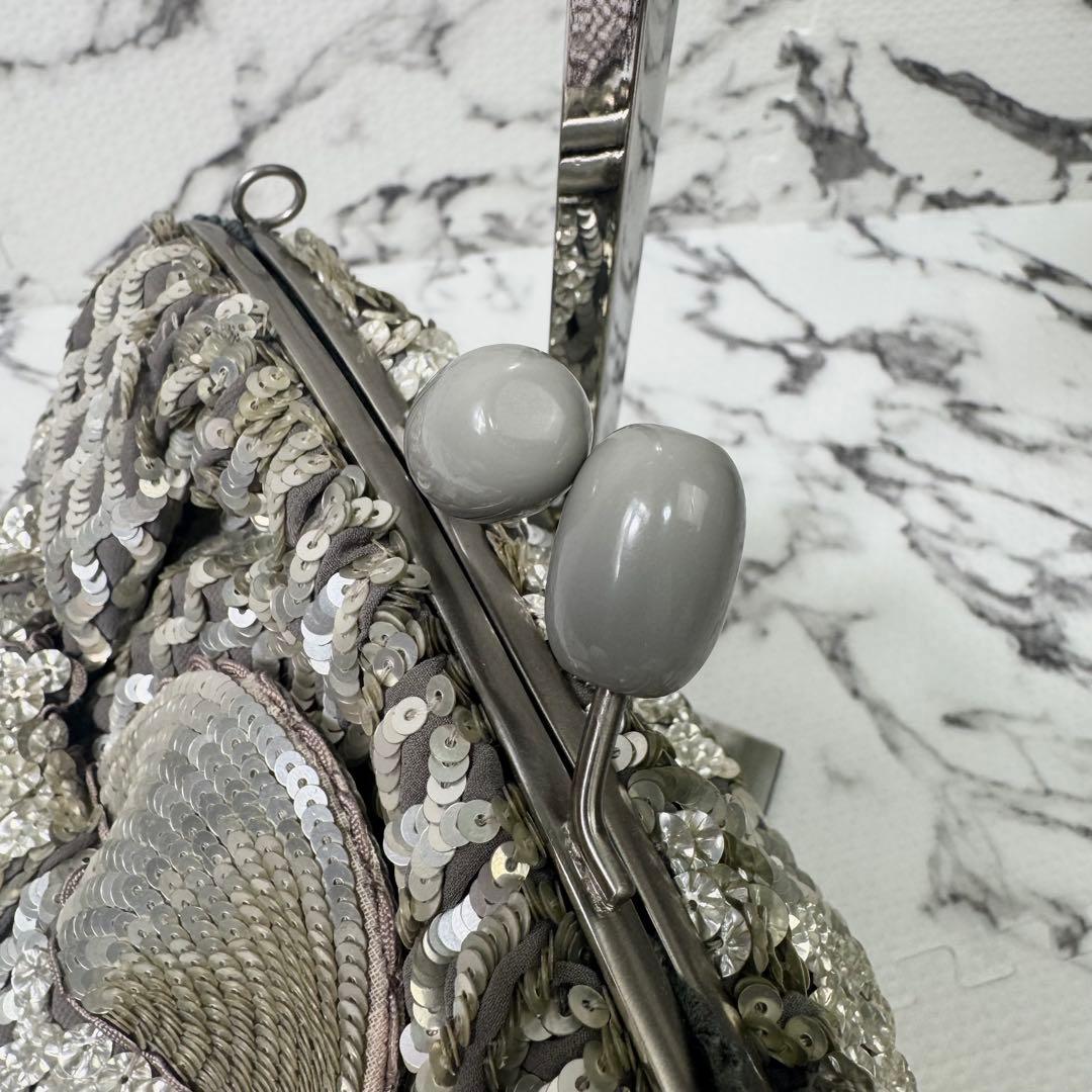 【未使用タグ付き】ジャマンピュエッシュ　パーティバッグ　スパンコール刺繍　がま口