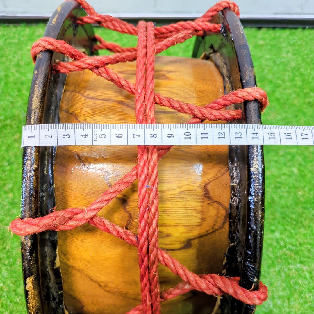 【良品】和太鼓 締太鼓 　　バチ付 伝統芸能　和楽器