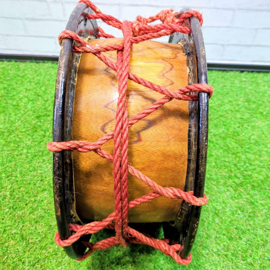 【良品】和太鼓 締太鼓 　　バチ付 伝統芸能　和楽器