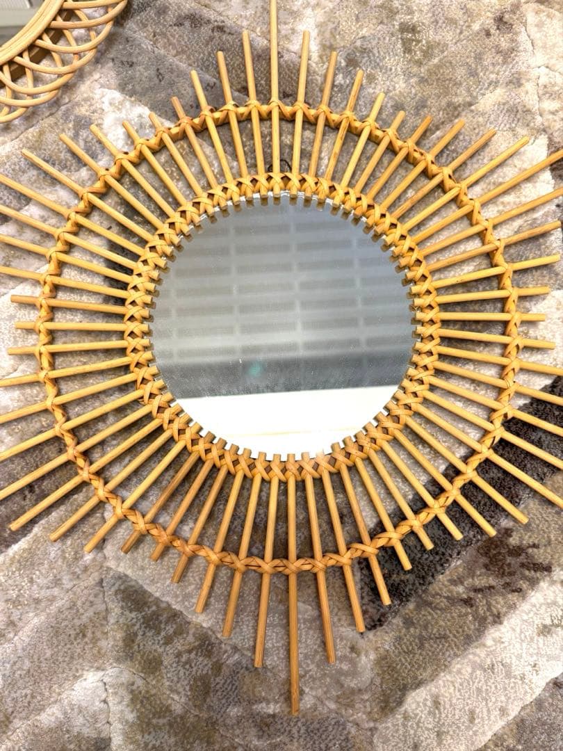 早いもの勝ち！アデペシュ　rotta rattan mirror 3個セット