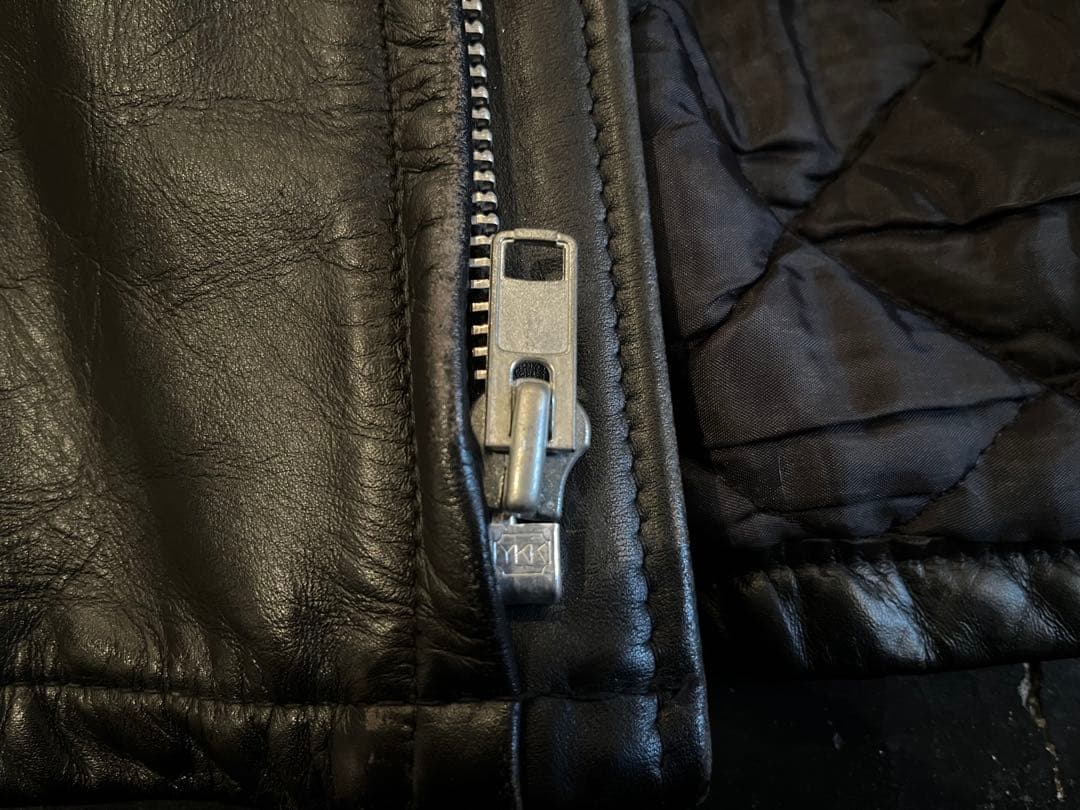 あ*ら様 schott ブラック レザー シングルライダースジャケット　42 U