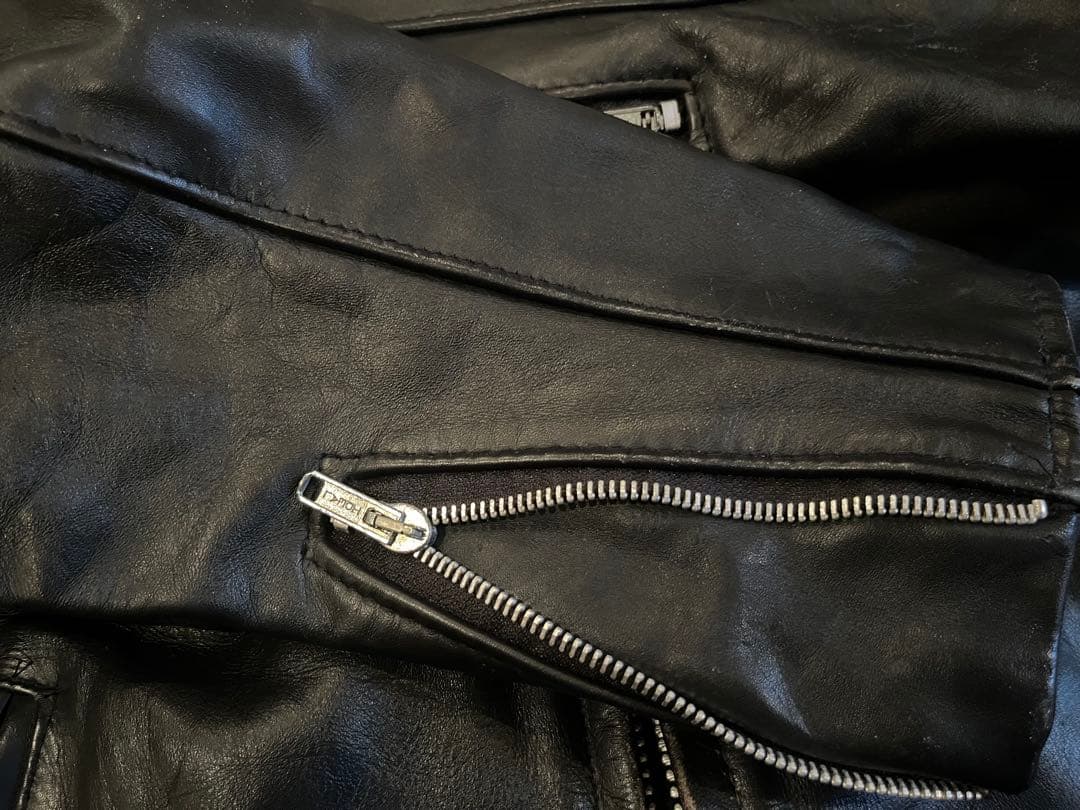 あ*ら様 schott ブラック レザー シングルライダースジャケット　42 U