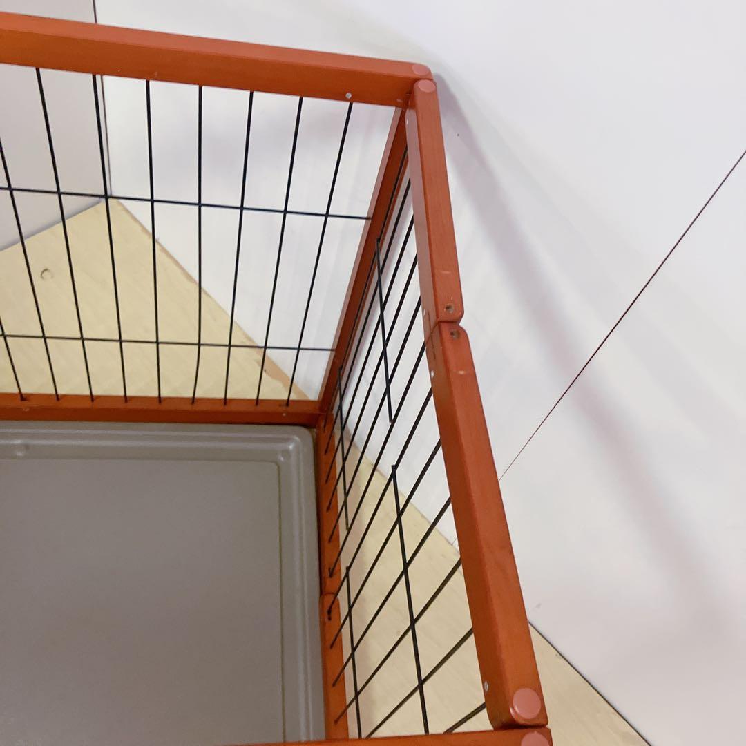 折りたたみ　木製ペットゲージ　ペットサークル木製枠　95×64cm 小、中犬用