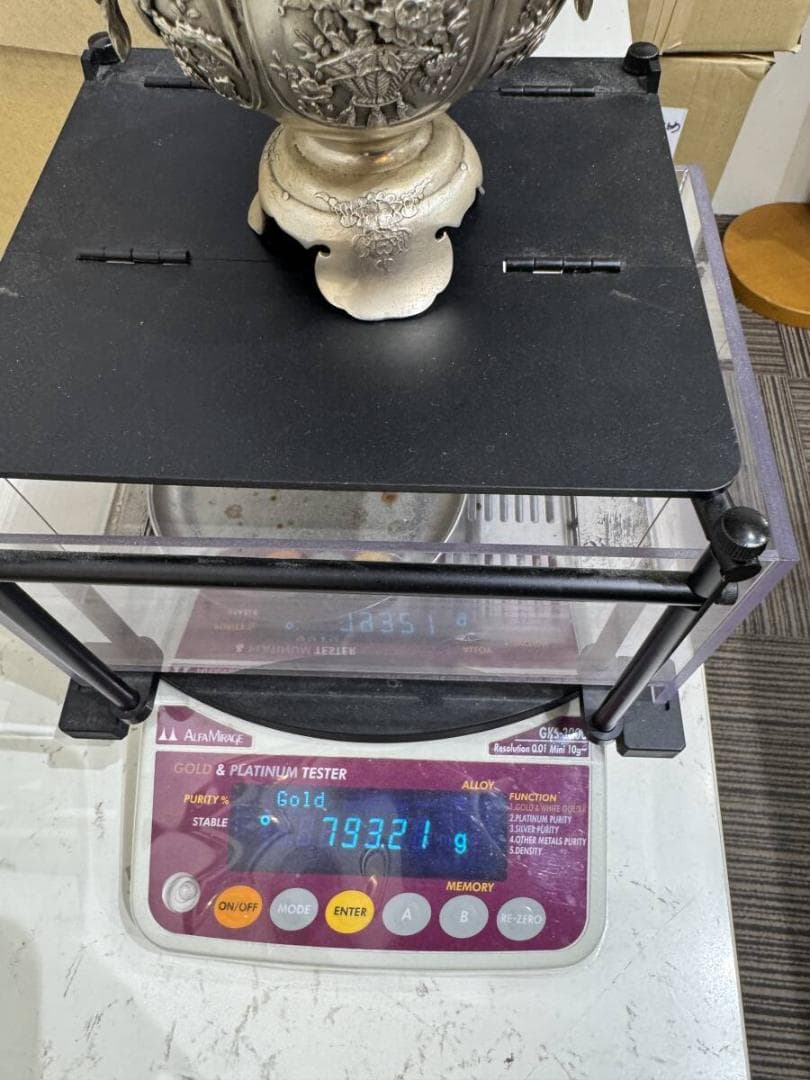 稀少　香炉　銀製品　精密彫　双鶴花鳥三足香炉　骨董　古美術　茶道具　古道具