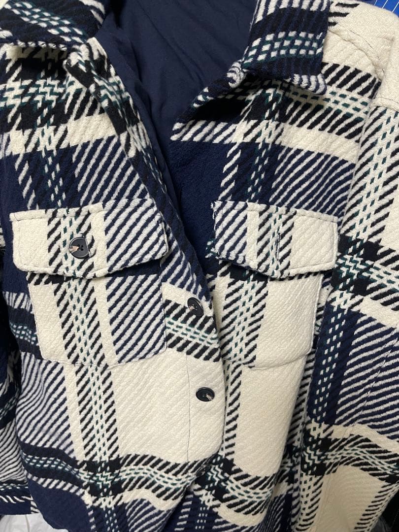 ZARA ウールチェックシャツジャケット