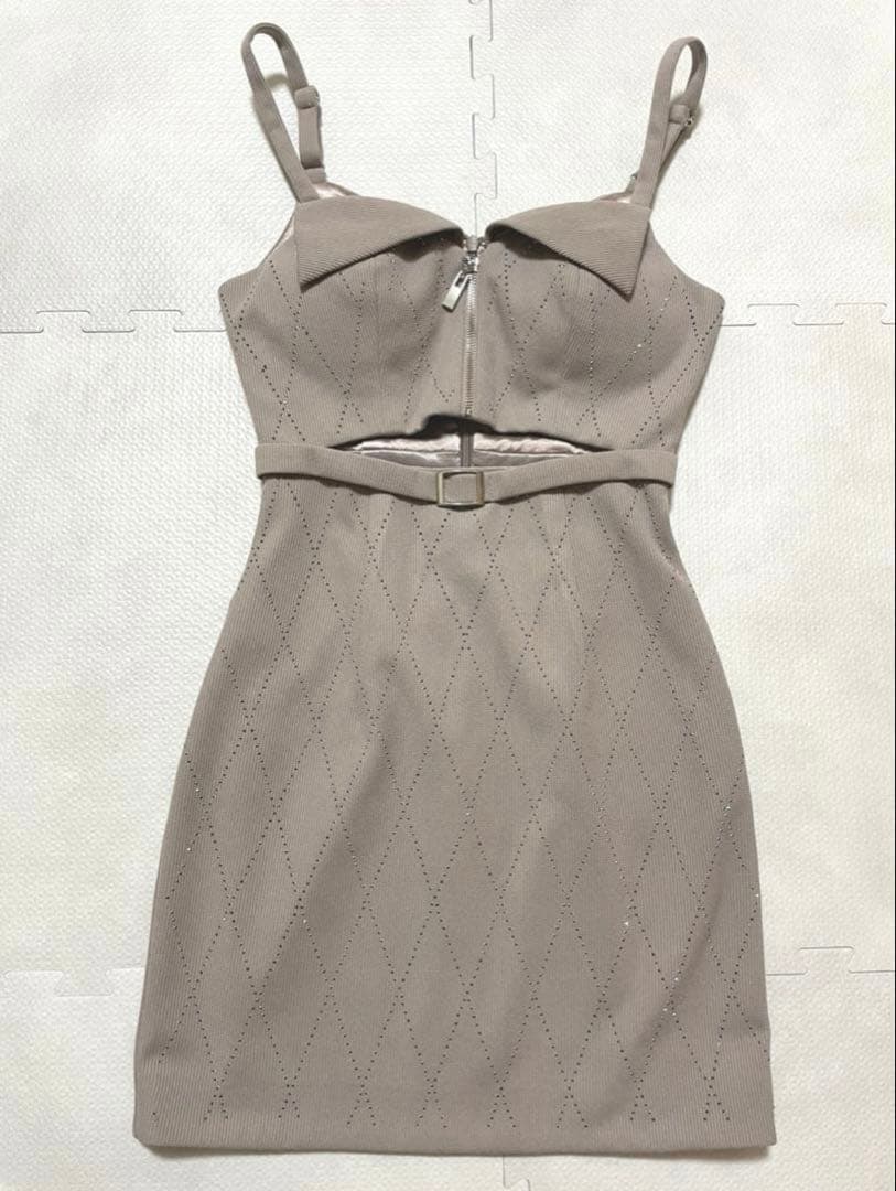 ローブドフルール Glossy キャバクラ ドレス ビジュー ラメ ジップ