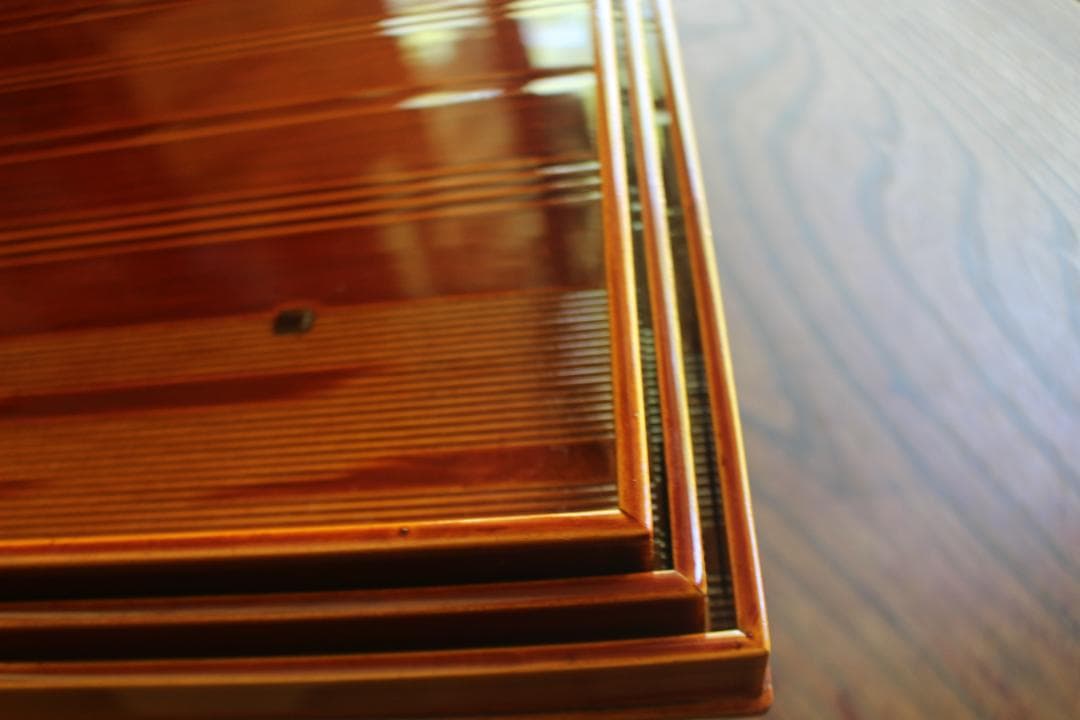 デッドストック！春慶塗の入れ子四方折敷大中小セット（検懐石盆お盆お膳