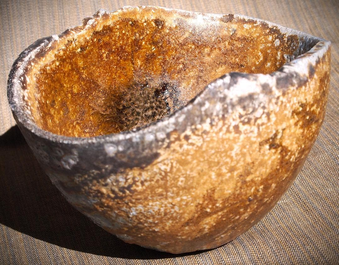 人気作家★大岩智之【師：隠崎隆一】★黒備前茶碗★共箱★コバルト