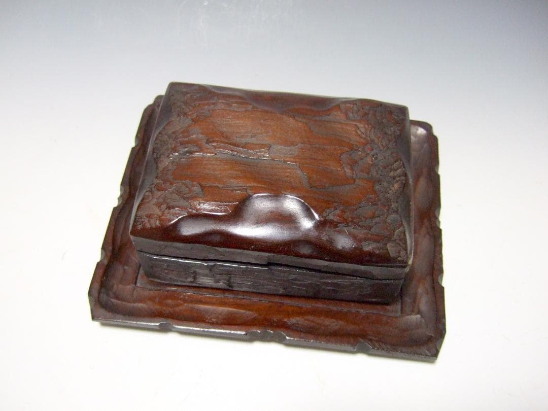 天然木 埋もれ木 小箱 角盆 煙草入 煙草盆 小物入