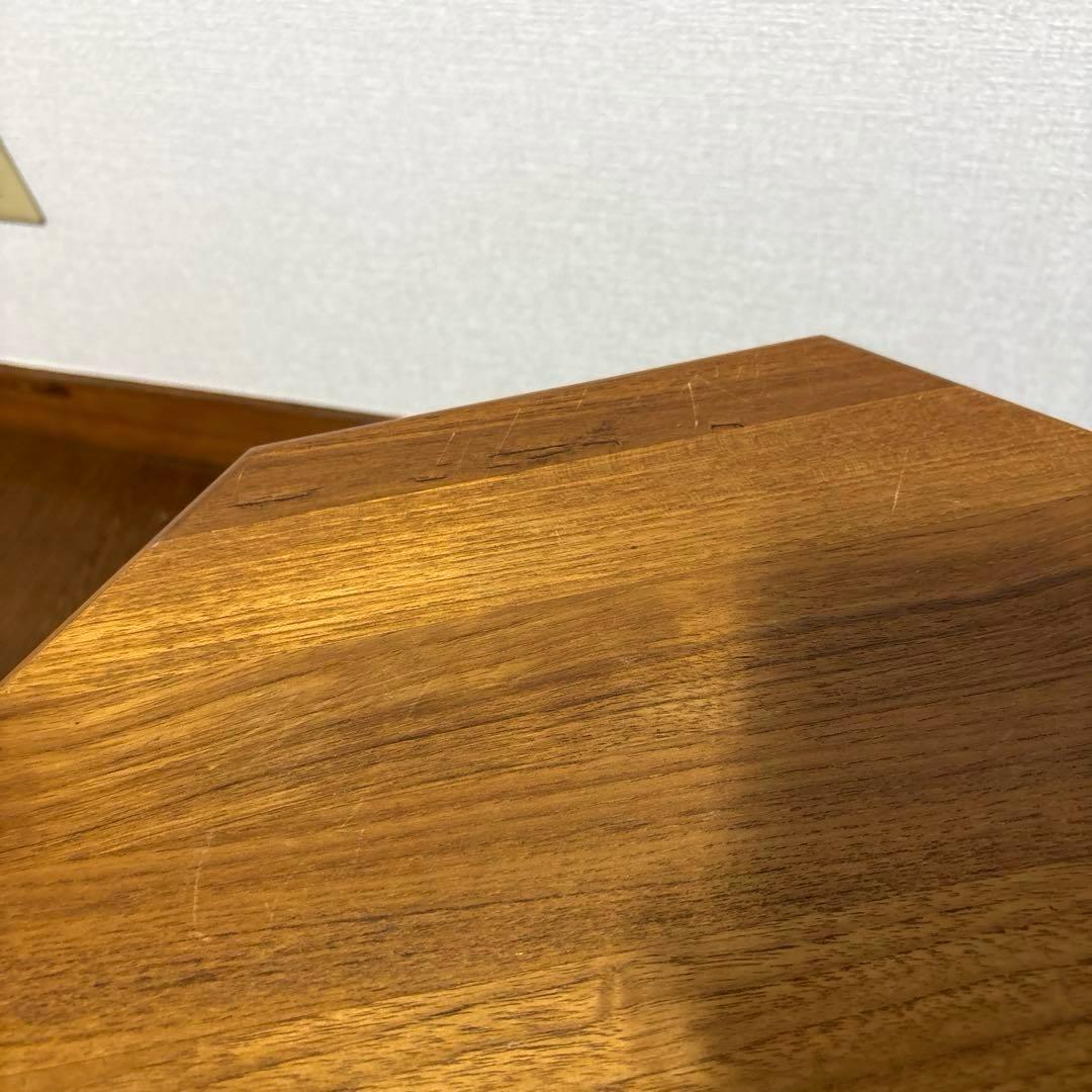 【良品】デンマーク 八角形サイドテーブル チーク