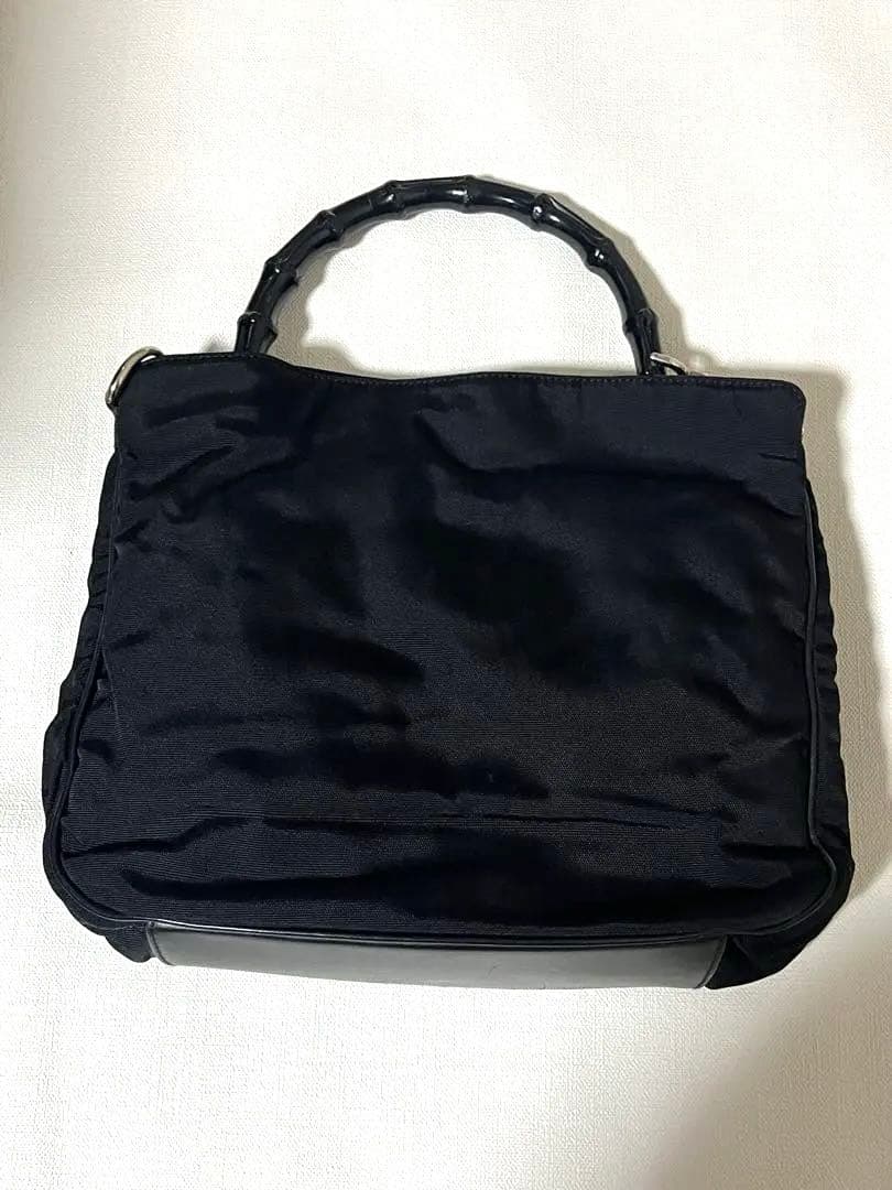 GUCCI 黒　バンブーハンドル　2WAY ハンドバッグ　ショルダーバッグ　美品