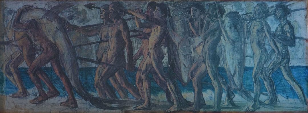 ロマン主義画家青木繁『海の幸』プリハード複製画 日本ハードコート株式会社 製作