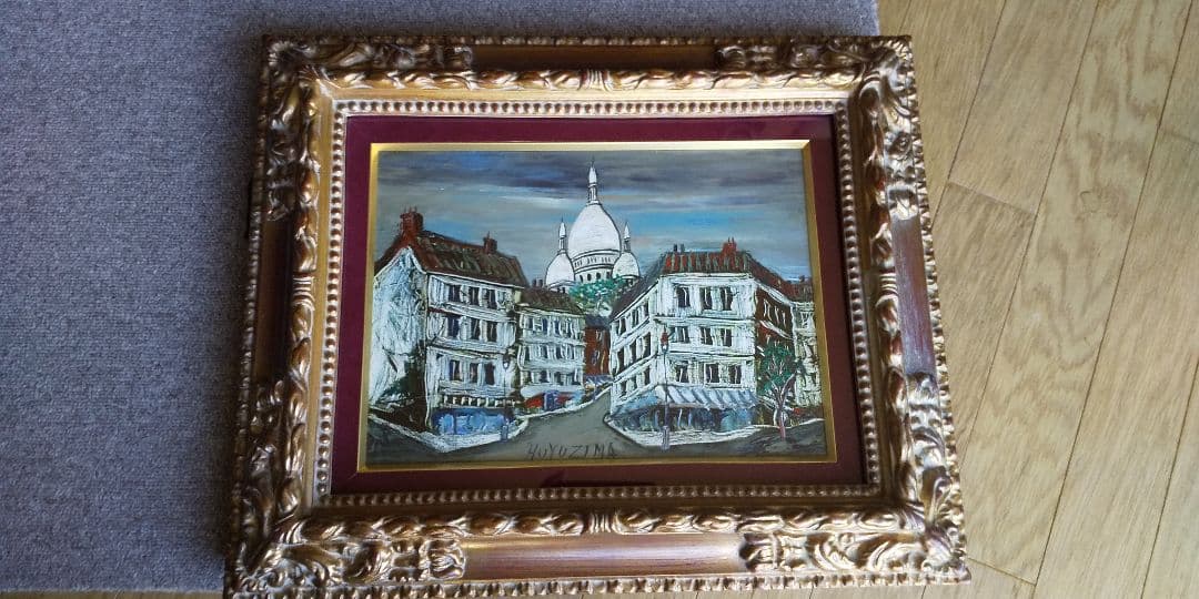 冬島大二郎 モンマルトル F4号 油彩 油絵