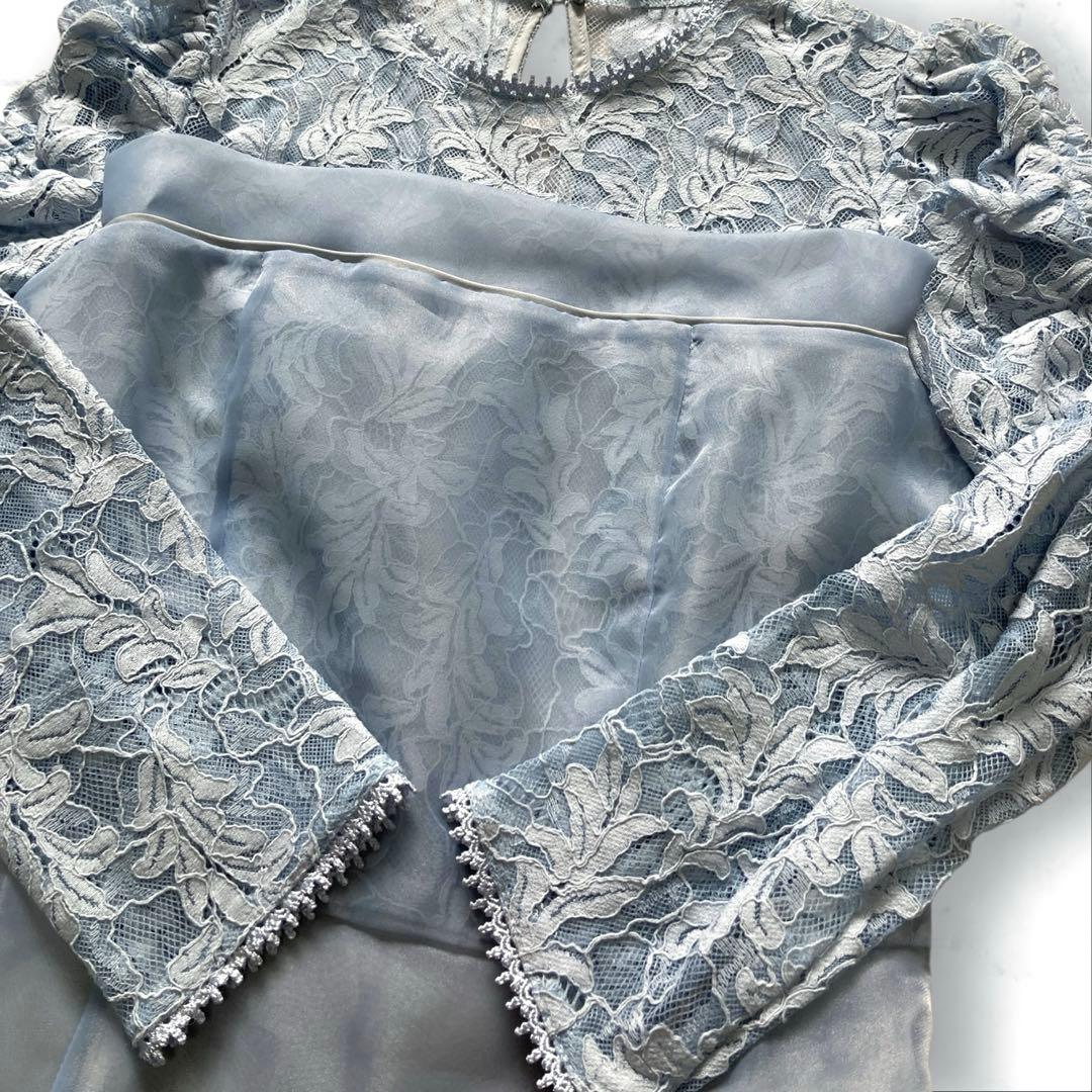 新品タグ付き✨　SNIDEL ボリュームフレアレースドッキングドレス　S