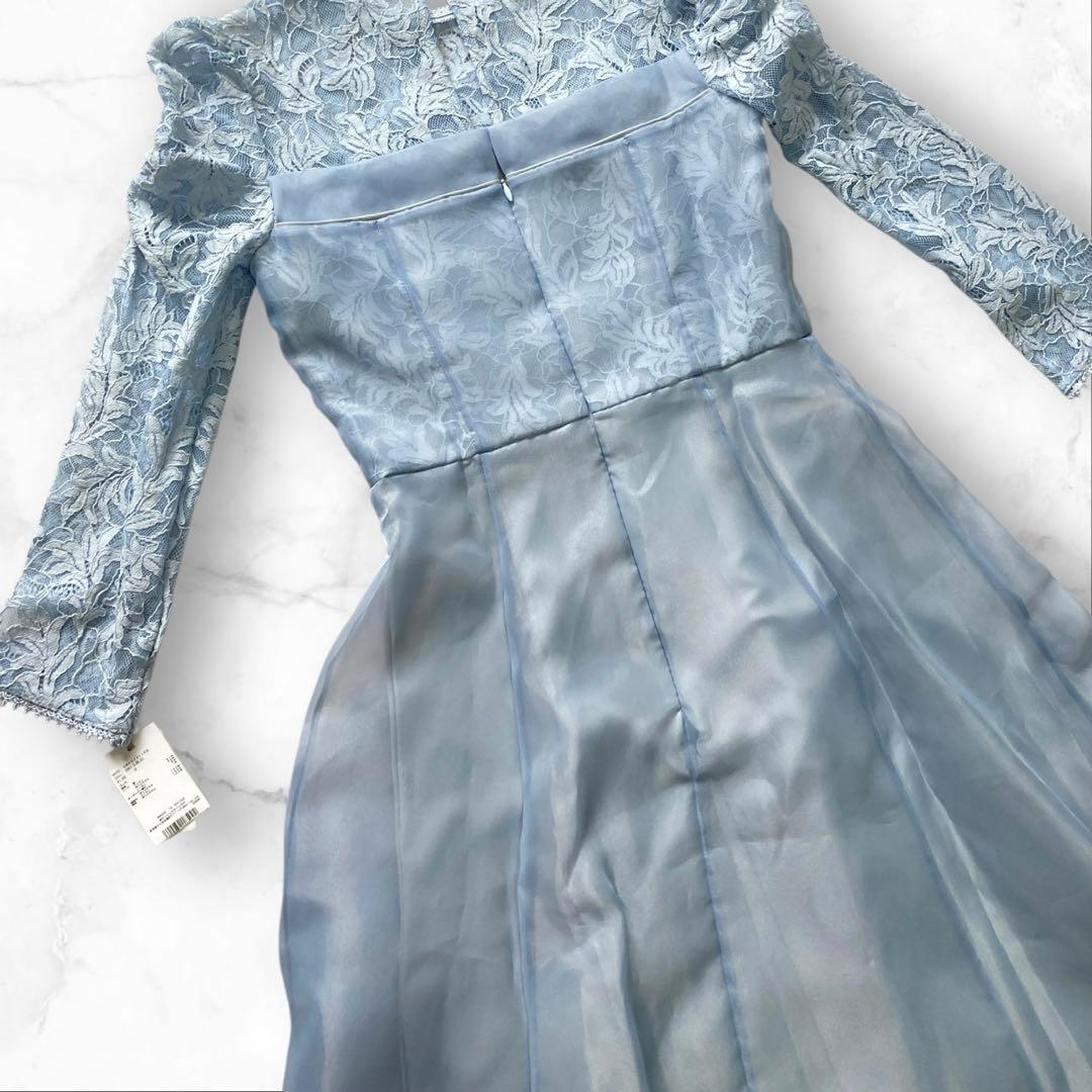 新品タグ付き✨　SNIDEL ボリュームフレアレースドッキングドレス　S