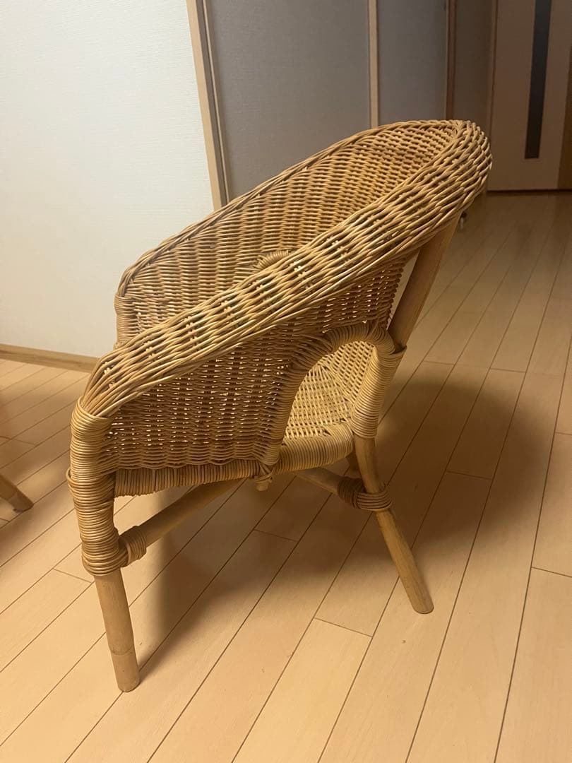 ２個セットでお得！！IKEA ラタン製アームチェア　AGEN アーゲン