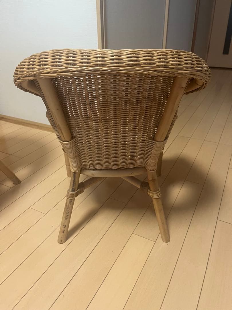 ２個セットでお得！！IKEA ラタン製アームチェア　AGEN アーゲン