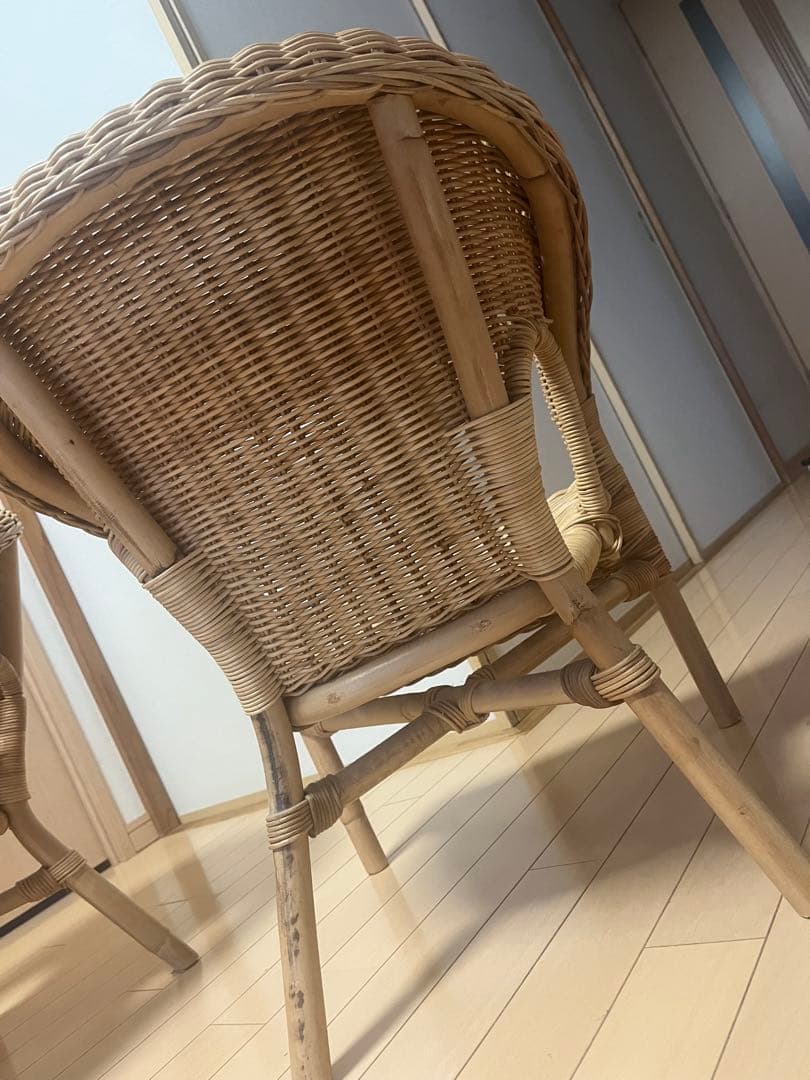 ２個セットでお得！！IKEA ラタン製アームチェア　AGEN アーゲン