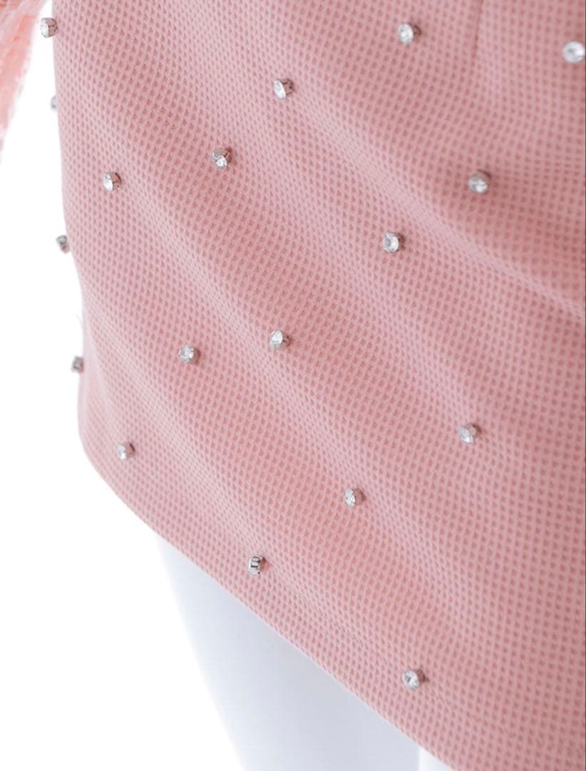 フロントジップセットアップミニドレス　キャバドレス　ピンク　Lサイズ　美品