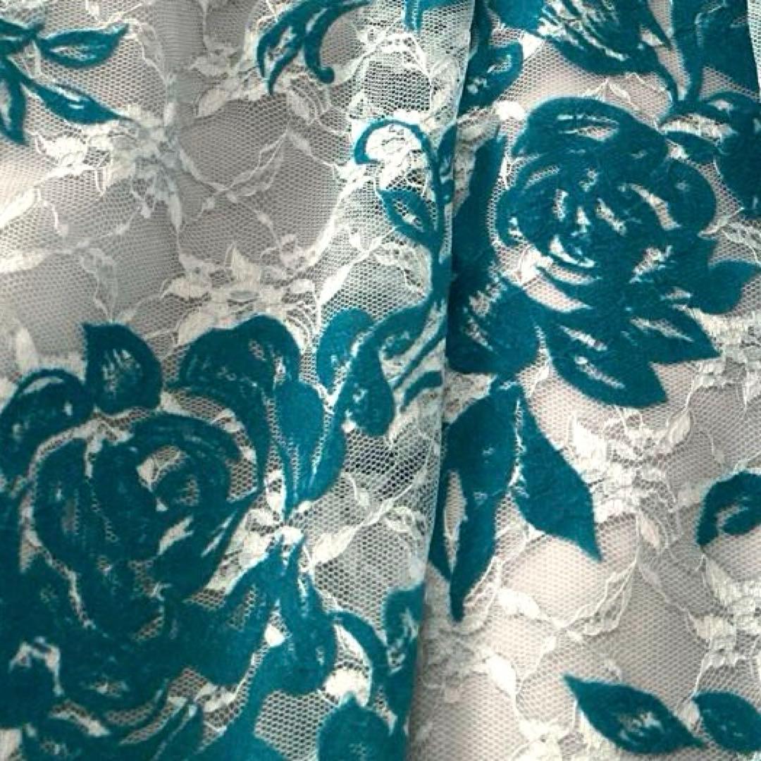 新品★ AIMER 花柄レース ドレスワンピース チュール バッククロス リボン